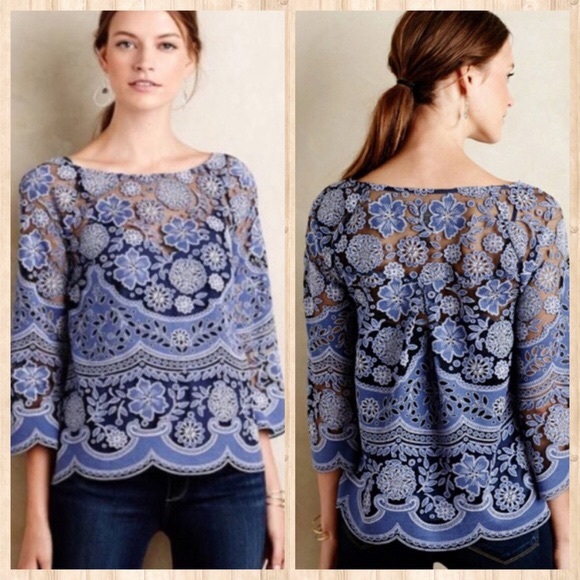 HD in Paris Tops - HD in Paris Periwinkle Lace Top
